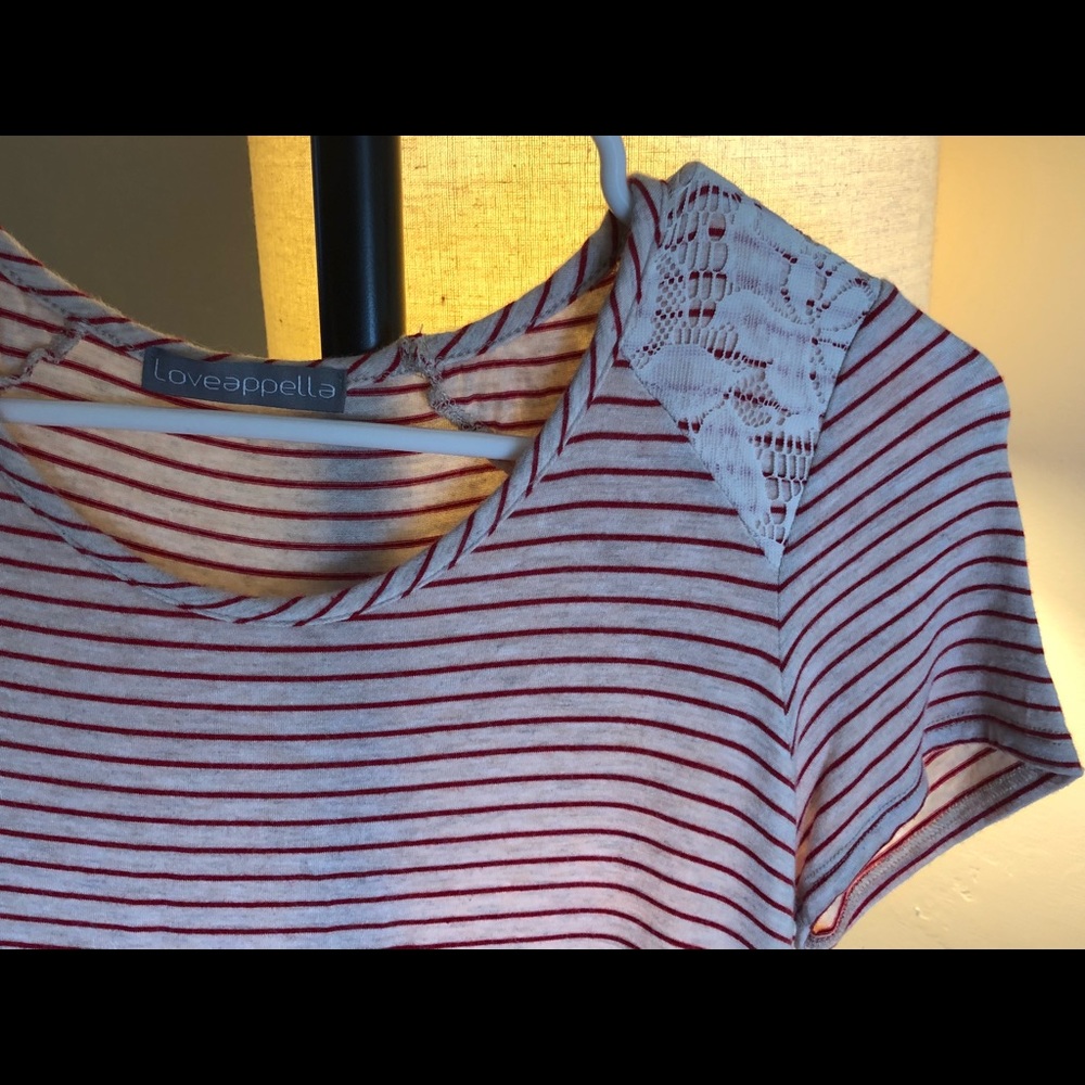 Red and Tan Striped Shirt